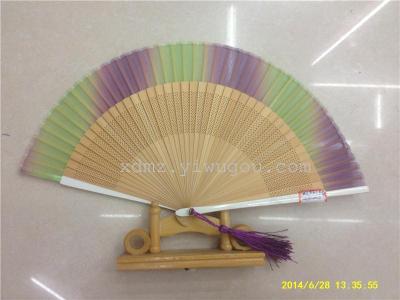 Jet fan upscale female fan female fan painted silk fan whole bamboo fan Japanese Korea fan