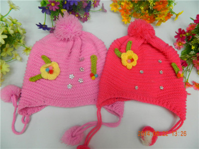 Hat new Korean children Hat baby Hat leaves World Cup earmuffs hats Hat knit hat