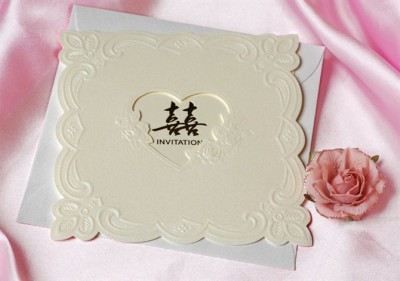 New And Exquisite Hollowed-out Wedding Invitation Invitations Simple and Pure color Invitation Card Spot.