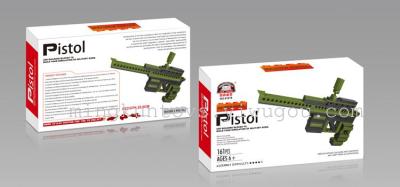 Military model assembly building block toy gun children