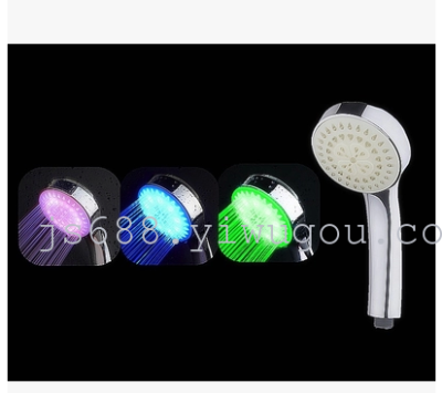 LED temperature color changing shower head handheld shower green blue red color shower