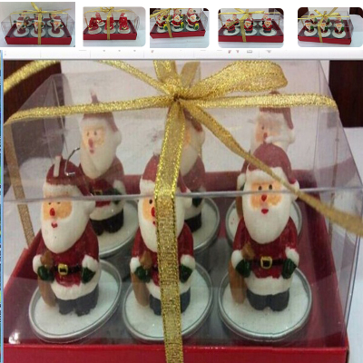 Aluminum base creative gift painted Santa Claus Christmas Eve party decorations candle