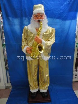 1.8 m Santa Claus Sax golden clothes
