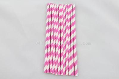 Green paper straw white and pink paper straw wedding party creative two-color paper straw
