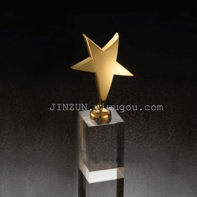 Manufacturers supply Pentagram crystal trophy to sample processing customized