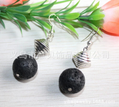 [Yibei Coral] volcano stone beads earringstyle pumice Xuan Wuyan factory direct wholesale