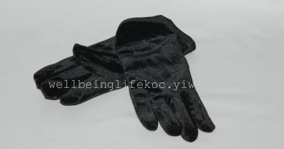 European and American popular solid plain gold velvet straight women's gloves FGV-04