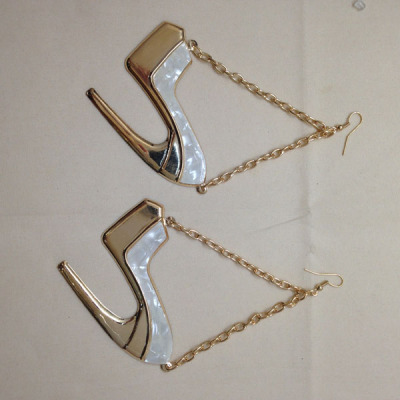Europe 2015 exaggerated high heel-chain Earrings best selling imitation shell jewelry
