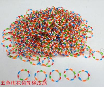 Stationery sunflower radius 5-color multicolor gear rubber band tie factory outlet