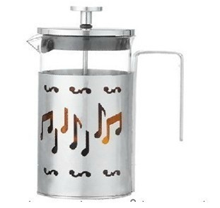 耐热不锈钢玻璃冲茶器glass coffee maker