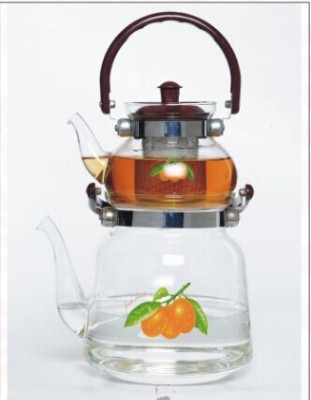 Heat-resistant glass teapot coffee pot set two