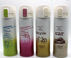 Cup lock Cup double stainless steel vacuum flask cartoon lock Cup