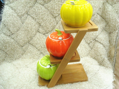 ZJ303 ladder-new upmarket glazed Spice jar of pumpkin wholesale home gift crafts kitchen