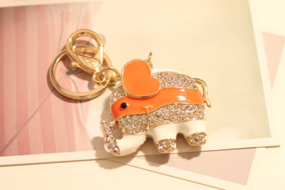 Elephant point key ring set diamond key ring alloy key ring car men and women gift key chain pendant