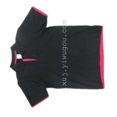 Men's new boutique double hem mixed colors black pique cotton collar shirt