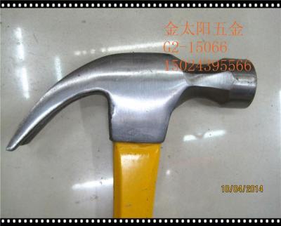 Yellow and black plastic coated handle claw hammer