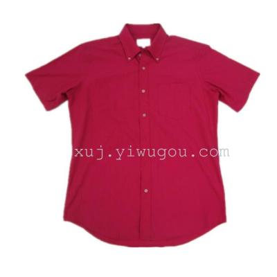 Red fashion new men's Boutique cotton Pocket short sleeve shirt