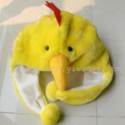 Wholesale  cute yellow cock Hat warm winter ear protect cartoon caps for Children and Adult