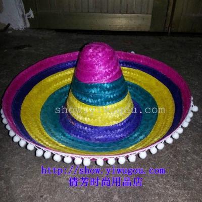 Mexico a big hat,Straw Hat materials,White ball cap,Rain hats
