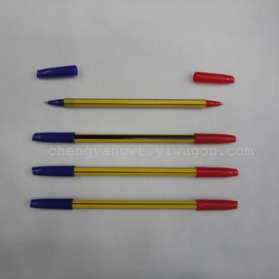 Manufacturers supply a simple two-color ballpoint pen ballpoint pen ballpoint pen dual head straight double pen