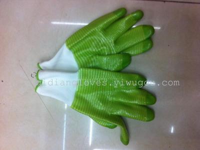 13-pin nylon Zebra print PVC dipped gloves acid wear impermeable protective gloves