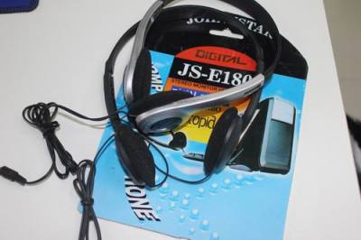 Js-183 black computer earphone stereo earphone CD with earphone