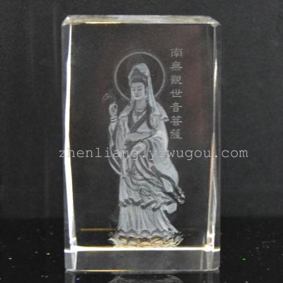 3 d guanyin Buddha bodhisattva crystal high - end gifts buddhist supplies religious souvenirs tourism handicrafts
