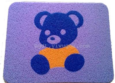 Shida Color Spinning Stitching Color Non-Slip Sole Bright PVC Floor Mat 45 * 60cm