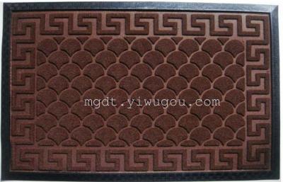 Shida Rubber Brushed Rectangular 40*60 Floor Mat with Edge Embossing