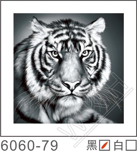 立体画 微框画 老虎 鹰 狼 狮子 装饰画  复古 三联挂画