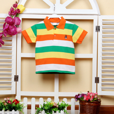 Factory wholesale new years spring boys stripes shirt foreign trade stocks kids fashion lapels