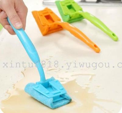 1266 Hand Handle Spong Mop Strong Decontamination Brush Oil-Free Multi-Functional Kitchen Cleaning Wok Brush