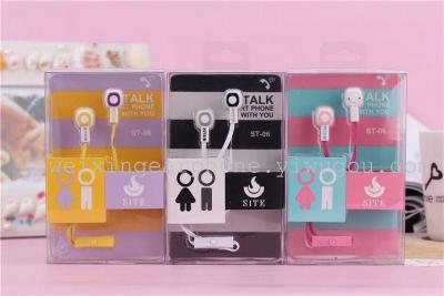 New ST-06 fashion latest fashion new cartoon earphones earbuds earplugs to undertake OEM orders