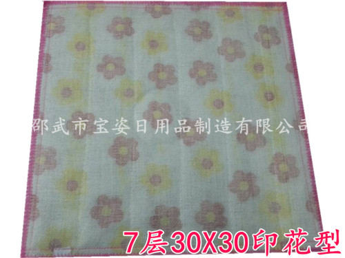 south korea rag bamboo fiber dishcloth scouring pad oil-free dish towel printed 73