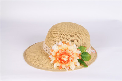 Korean female summer straw hat flower sun hats the hat ladies visor