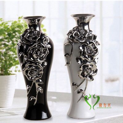 Gao Bo Decorated Home European-style home accessories hand-plated pinch the flower ceramic vases