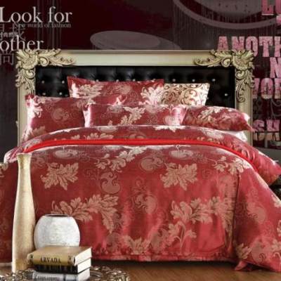 High-grade jacquard jacquard silk four-piece set luxury palace cotton four-piece authentic