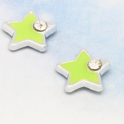 Korean version of the fluorescent spot drilling five-pointed star strong magnetic iron magnetic magnet-free ear piercing boys magnetic earrings