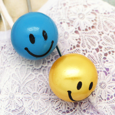 2014 fashion Korean colored smiley face earrings cute ball Stud Earrings