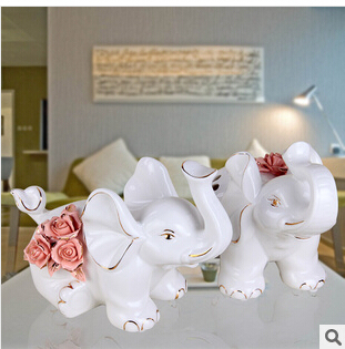Gao Bo Decorated Home Modern art home ceramic handicraft lovers elephant furnishings