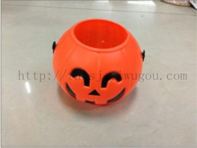 Halloween Jack-o-Lantern pumpkin bucket plastic trumpet Yiwu blow molding process pumpkin pumpkin