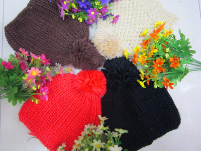 Hat the new 2014 edition ms pure color sets pineapple pour wool knitting hat ice cap bonnet 