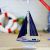 Small Simple Sailing Boat Mediterranean Style Solid wood Sailing Boat MA09010-2