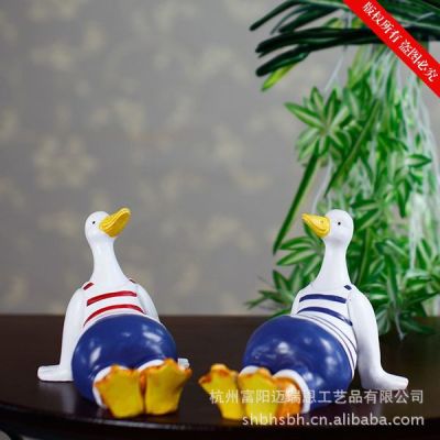 Lovers Duck Mediterranean Style Home Furnishings Resin Navy Duck MA12009A/B
