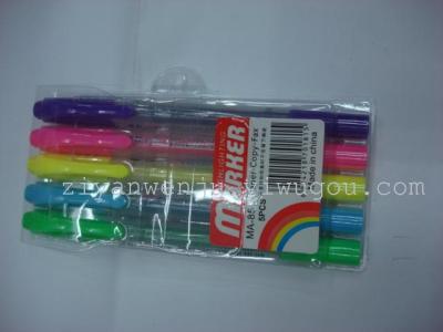 Double-head highlighter, PVC Pocket highlighter, bright colors, writing fluency, multi-color optional
