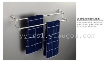 Aluminum Towel Bar double towel bar bathroom space and double Rod solid thick pedestal towel rod