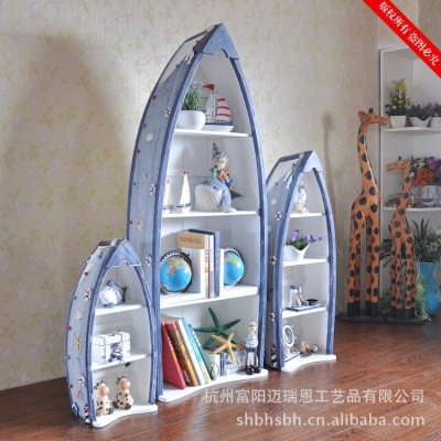 Three-piece Ship Cabinet Bookcase Storage Cabinet Mediterranean Ship Cabinet MA17065