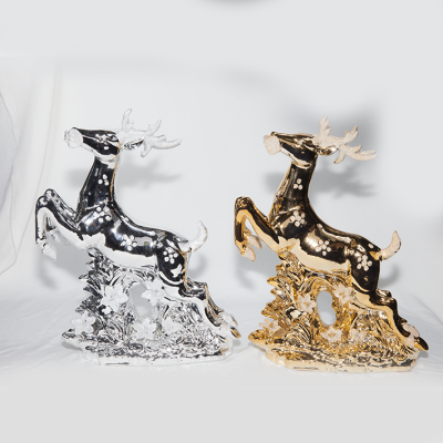High temperature ceramic crafts gold and silver deer deer deer ornaments