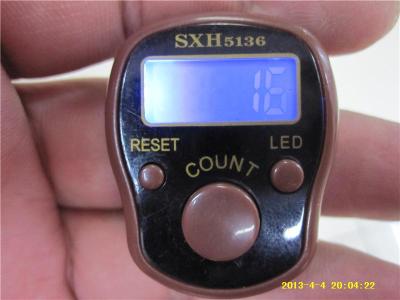 Supply led finger registers, card loaded with light ring counter