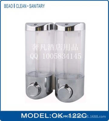Zol Hotel Supplies Bathroom Products 350ml Silver-Plated Transparent Manual Soap Dispenser